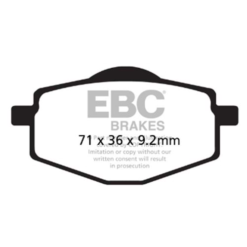 101 EBC ARKA FREN BALATASI MALAGUTI BLOG 125/160 , CENTRO 125/160 SCOOTER ARKA FREN BALATASI (SFA101)