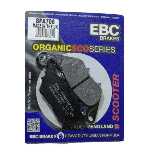 EBC SFA706 BALATA ORGANİK ARKA YAMAHA X-MAX125 18 ABS, X-MAX250 ABS, X-MAX300 17-18