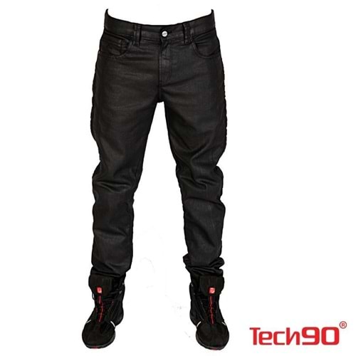 Tech 90 Kot Pantolon New Prate Motosiklet Pantolonu Kevlar Siyah