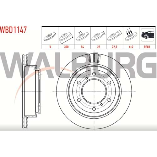 Fren Diski Mitsubishi Pajero IV Ön - 300 MM - WALBURG