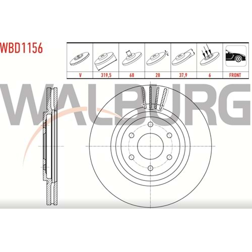 Fren Diski Nissan Navara, Pathfinder Ön - 320 MM - WALBURG