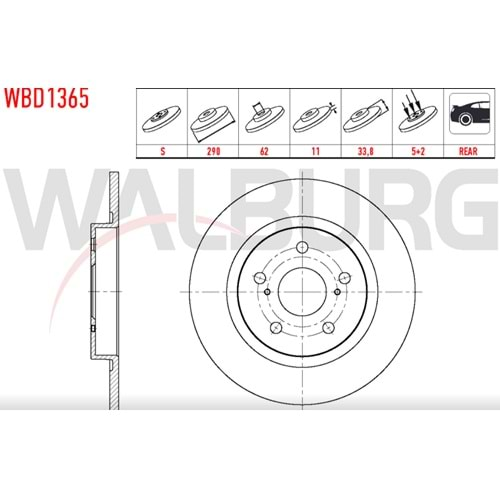 Fren Diski Toyota Avensis Arka - 290 MM - WALBURG