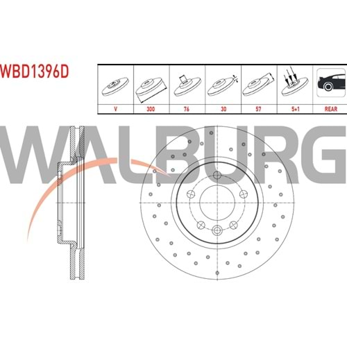 Fren Diski Vw Amarok 3.0 TDİ V6 17> Ön (SPOR) - 331 MM - WALBURG