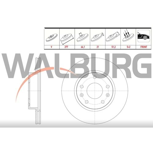 Fren Diski Land Rover Freelander (LN) 2.0 TD4 98-07 Ön - 277 MM - WALBURG