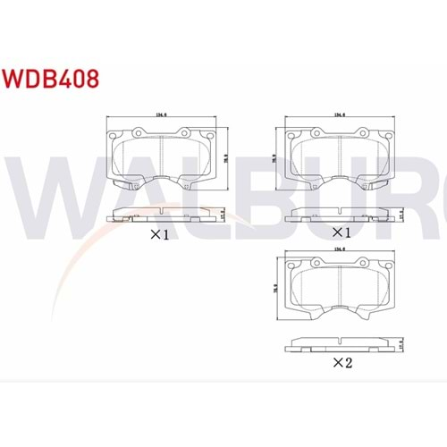 Disk Balata Toyota Land Curuiser VX 100, Hı-Lux VII, Mitsubishi Pajero IV Ön - WALBURG