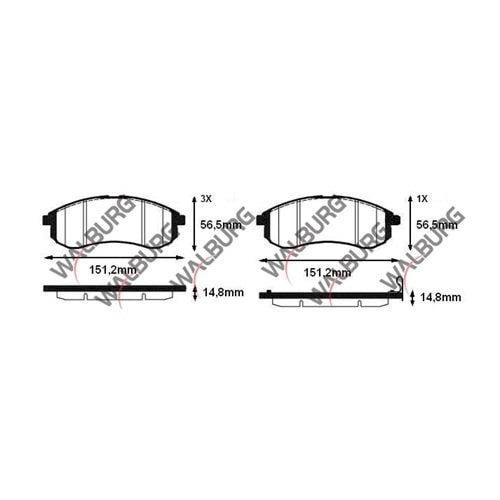 Disk Balata Mitsubishi L 200 (K7T,K6T) 2.5 TD 4WD Ön - WALBURG