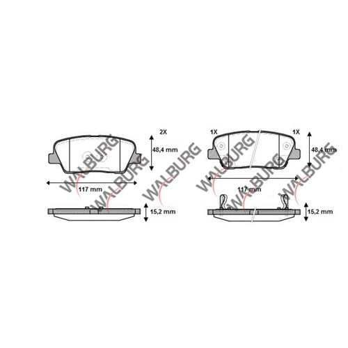 Disk Balata Kia Sorento II (XM) 2.2, Santa FE, Ssangyong Arka - WALBURG