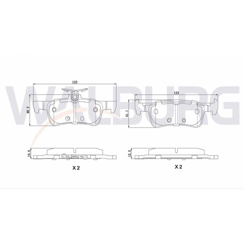 Disk Balata Peugeot 308 II 1.6 HDI 14-, 308 SW II Arka - WALBURG