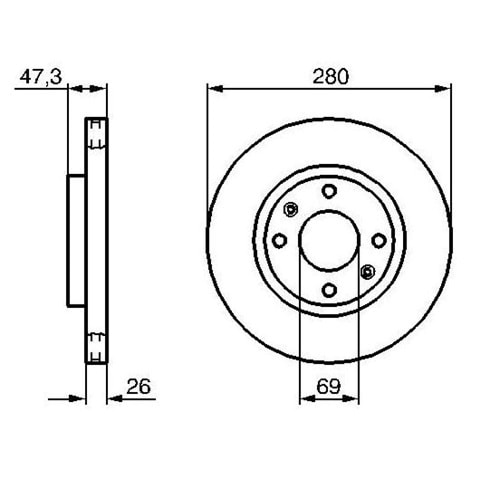 Fren Diski Hyundai Sonata IV, ELENTRA, MeganeTİS Ön - 280 MM - WOD