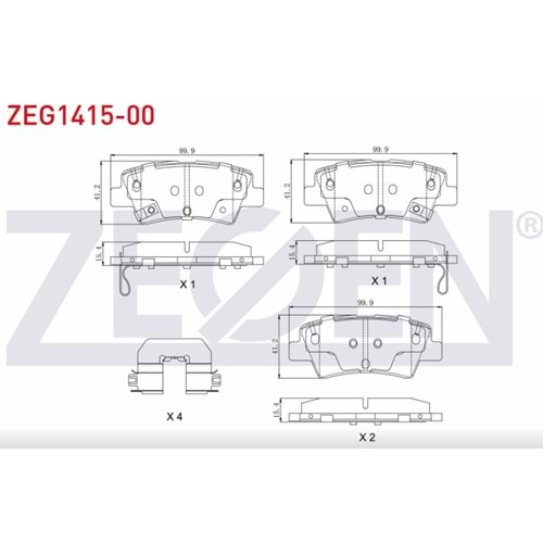 Disk Balata Kia SOUL II, Cerato III Arka - ZEGEN