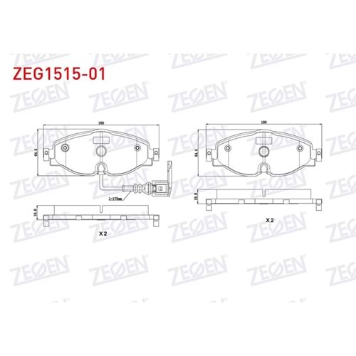Disk Balata Vw Golf VII, Audi A3, TT, Seat Leon, Skoda Octavia Ön - ZEGEN
