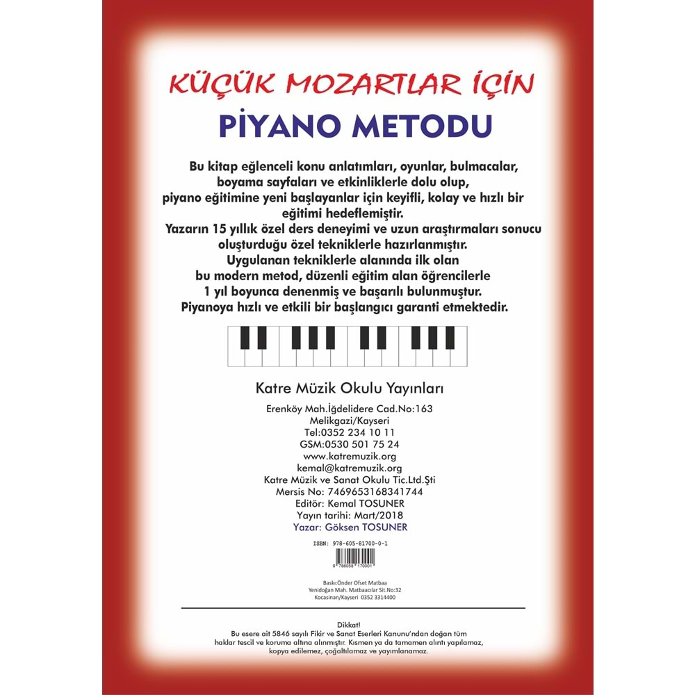 KÜÇÜK MOZARTLAR İÇİN PİYANO METODU