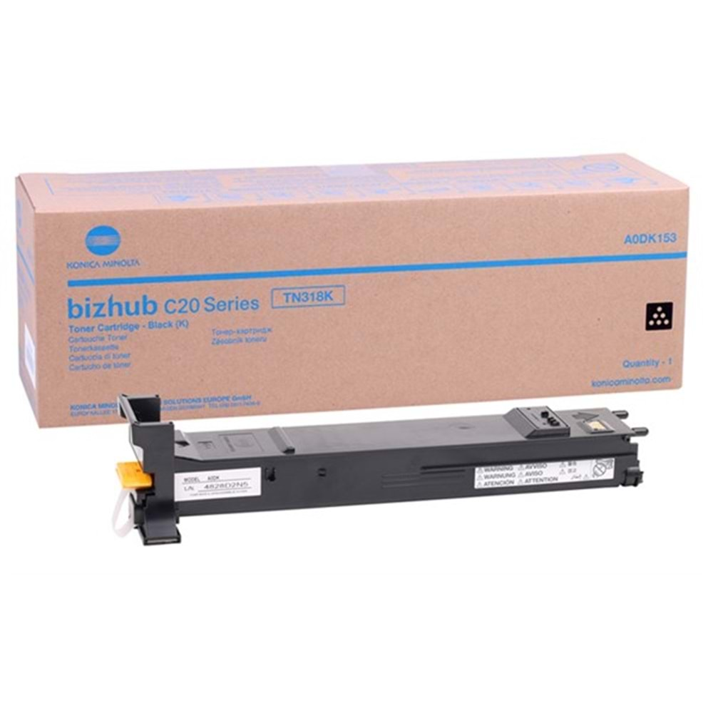 KONICA MINOLTA TN-318BK BIZHUP C20/C30/C31P SİYAH TONER ORJİNAL 8.000 SAYFA A0DK153