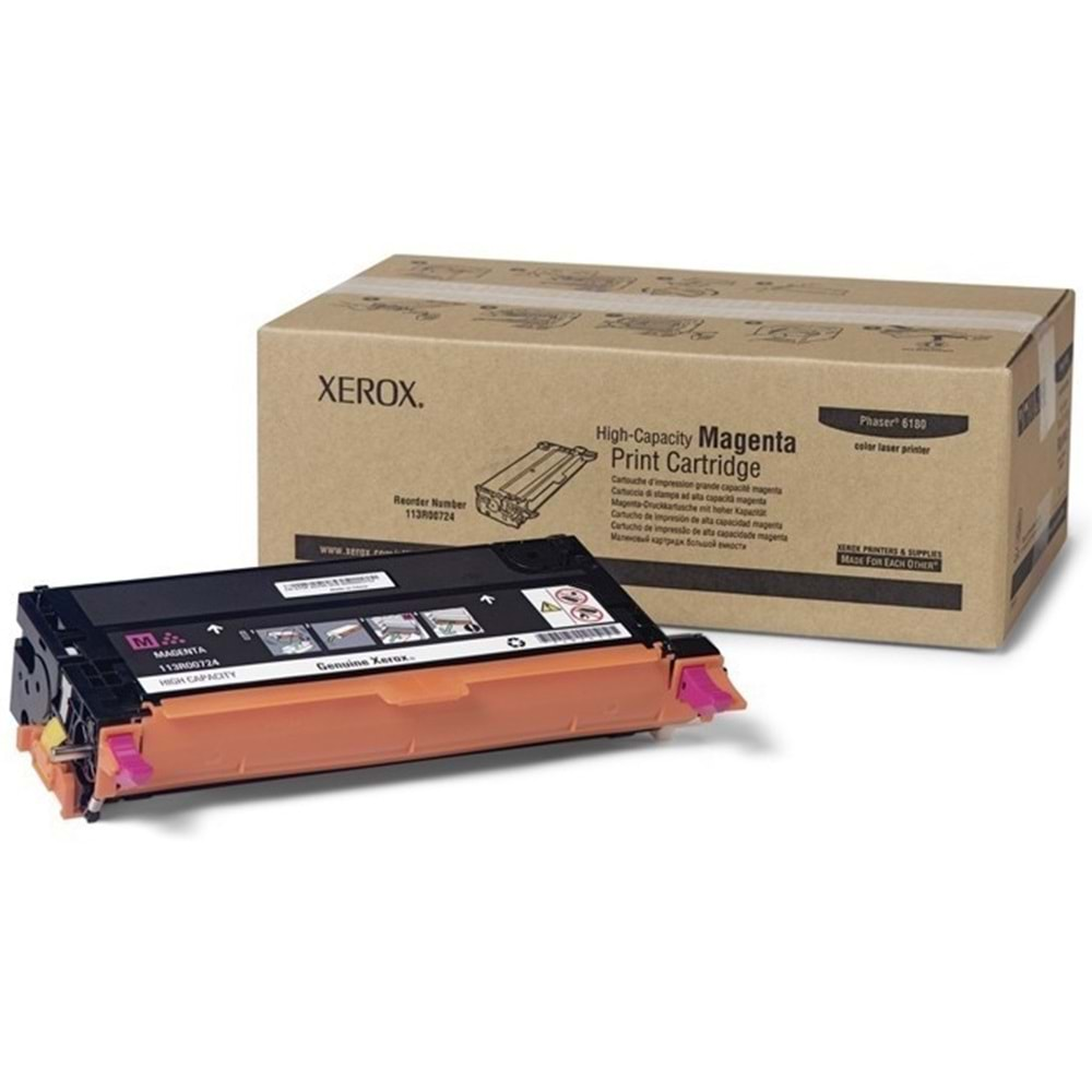 XEROX 113R00724 PHASER 6180 YÜKSEK KAP. KIRMIZI TONER ORJİNAL 6.000 SAYFA