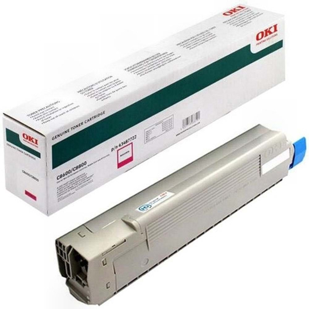 OKI 43487722 C-8600/8800 KIRMIZI TONER ORJİNAL 6.000 SAYFA