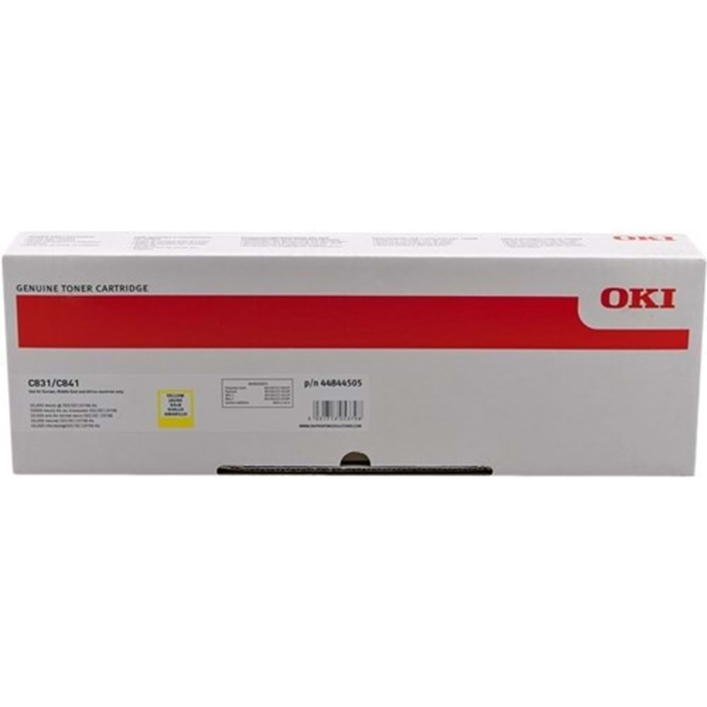 OKI 44844505 C-831/841 SARI TONER ORJİNAL 10.000 SAYFA