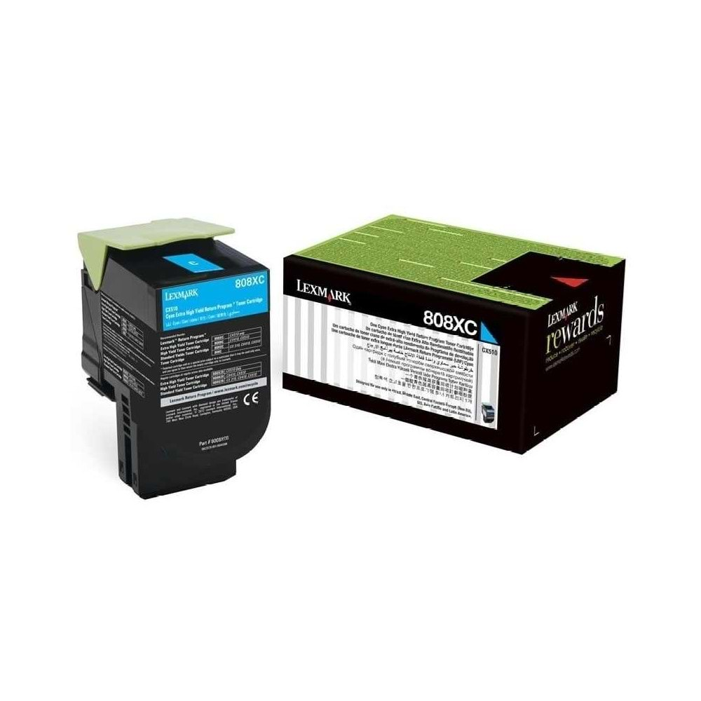 LEXMARK 80C8XC0 (808XC) CX510 MAVİ TONER ORJİNAL 4.000 SAYFA