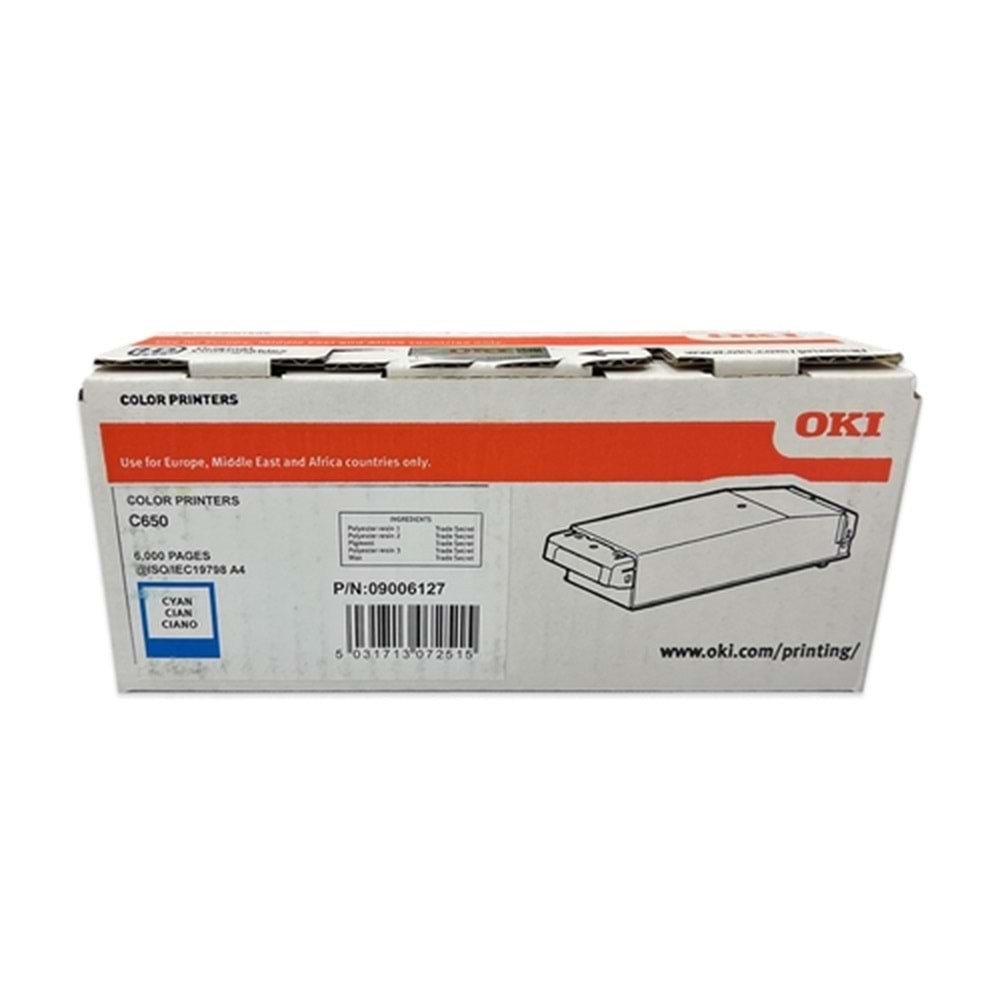 OKI 9006127 TONER-C-C650 MAVİ TONER 6.000 SAYFA