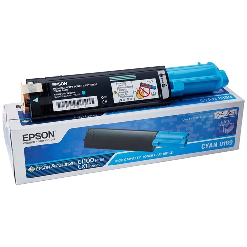 EPSON C13S050189 ACULASER C1100 MAVİ TONER ORJİNAL 4.000 SAYFA