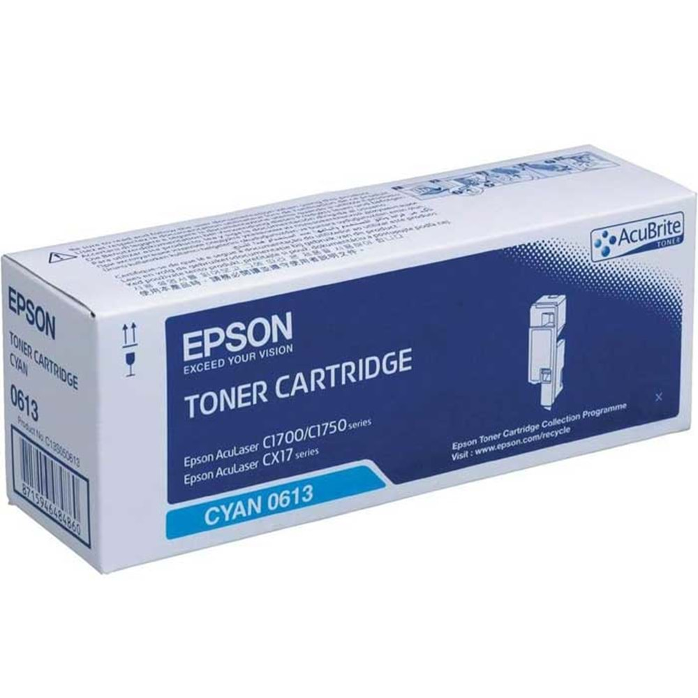 EPSON C13S050613 CX17/C1700/1750 MAVİ TONER ORJİNAL 1.400 SAYFA