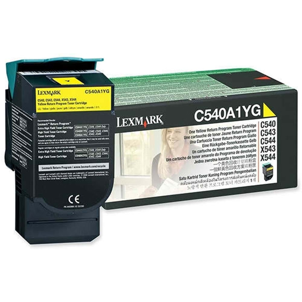 LEXMARK C540A1YG C-X 540/543/544/546 SARI TONER ORJİNAL 1.000 SAYFA