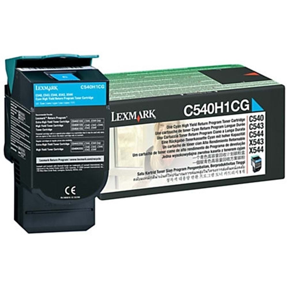 LEXMARK C540H1CG C-X 540/543/544/546 MAVİ TONER ORJİNAL 2.000 SAYFA