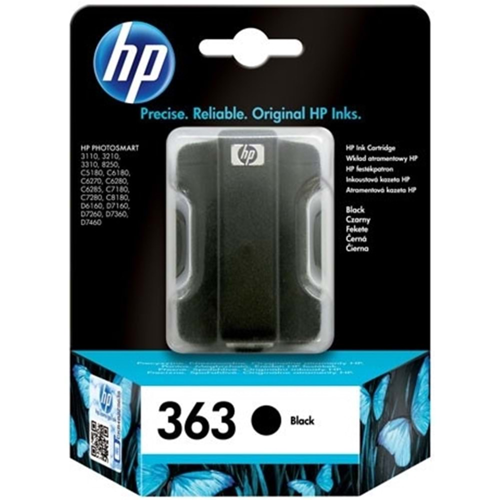 HP C8721EE (363) C6180/6280/7180 SİYAH KARTUŞ ORJİNAL 410 SAYFA