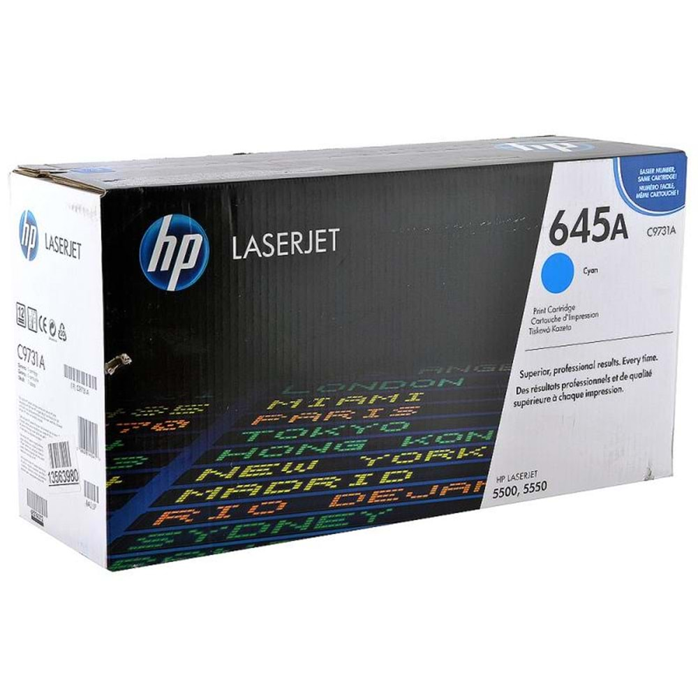 HP C9731A 645A 5500/5550 MAVİ LASER TONER ORJİNAL 12.000 SAYFA