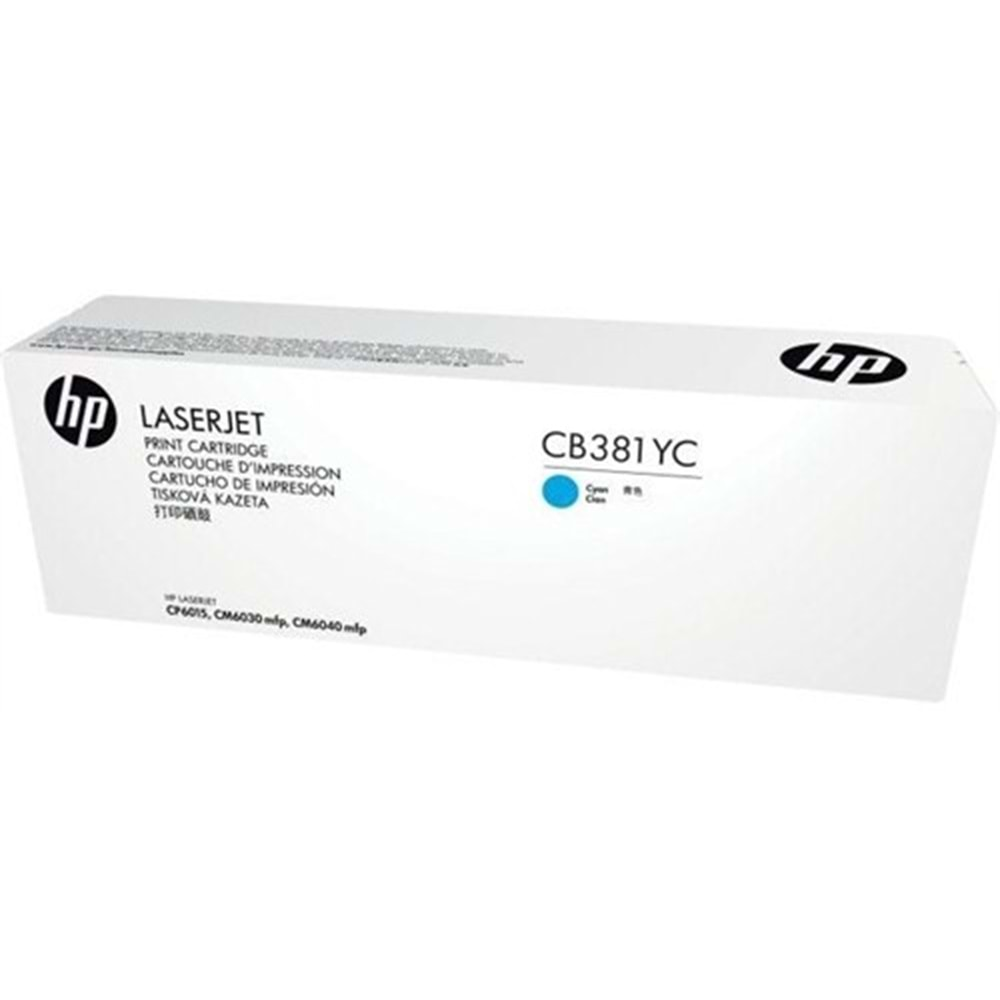 HP CB381YC (824A) CP6015/CM6030/6040 TAAHÜTLÜ MAVİ TONER ORJ 31K