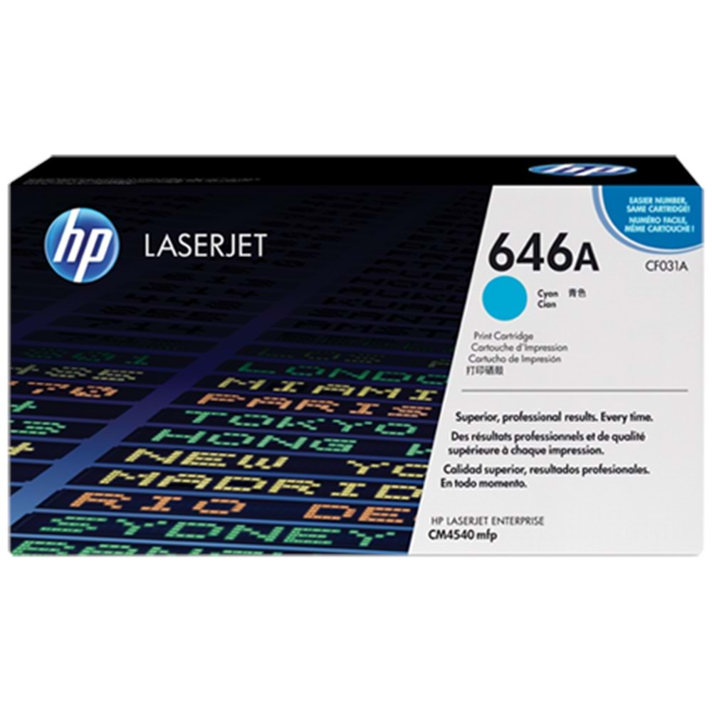 HP CF031A (646A) CM4540 MAVİ TONER ORJİNAL 12.000 SAYFA