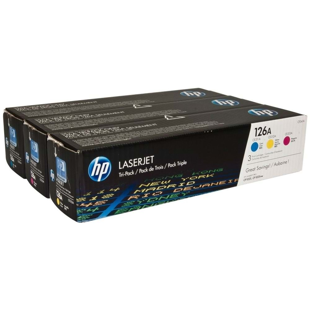 HP CF341A (126A) CP1025/PRO 100 MAVİ KIRMIZI SARI 3 LÜ TONER ORJ.