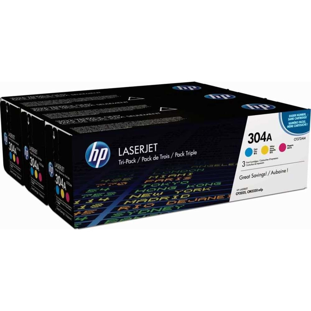 HP CF370AM (305A) MAVI KIRMIZI SARI 3 LÜ TONER ORJİNAL 2.600 SAYFA