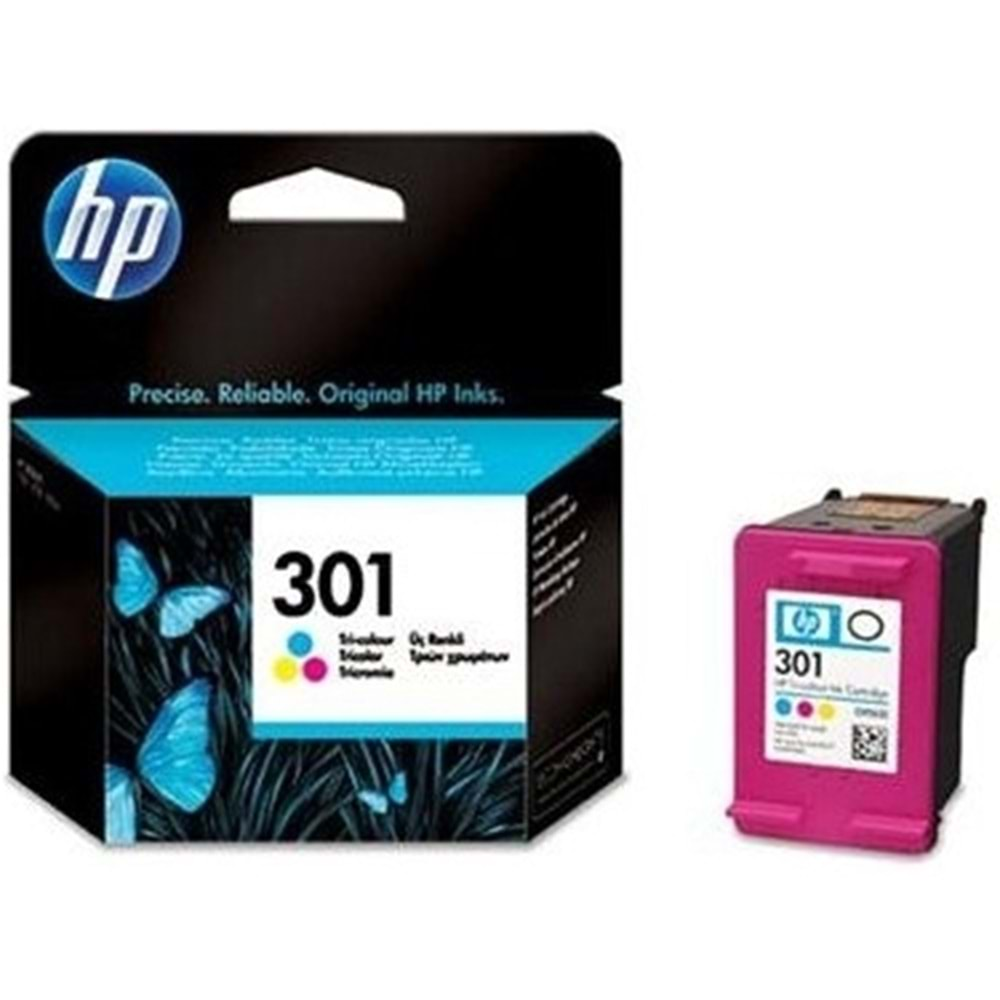 HP CH562EE (301) 1000/1050/2000/2050 RENKLİ KARTUŞ ORJİNAL 165 SAYFA