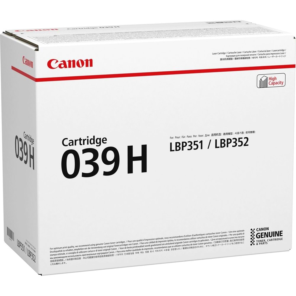 CANON CRG-039H LBP-351/352 SİYAH TONER ORJİNAL 25.000 SAYFA