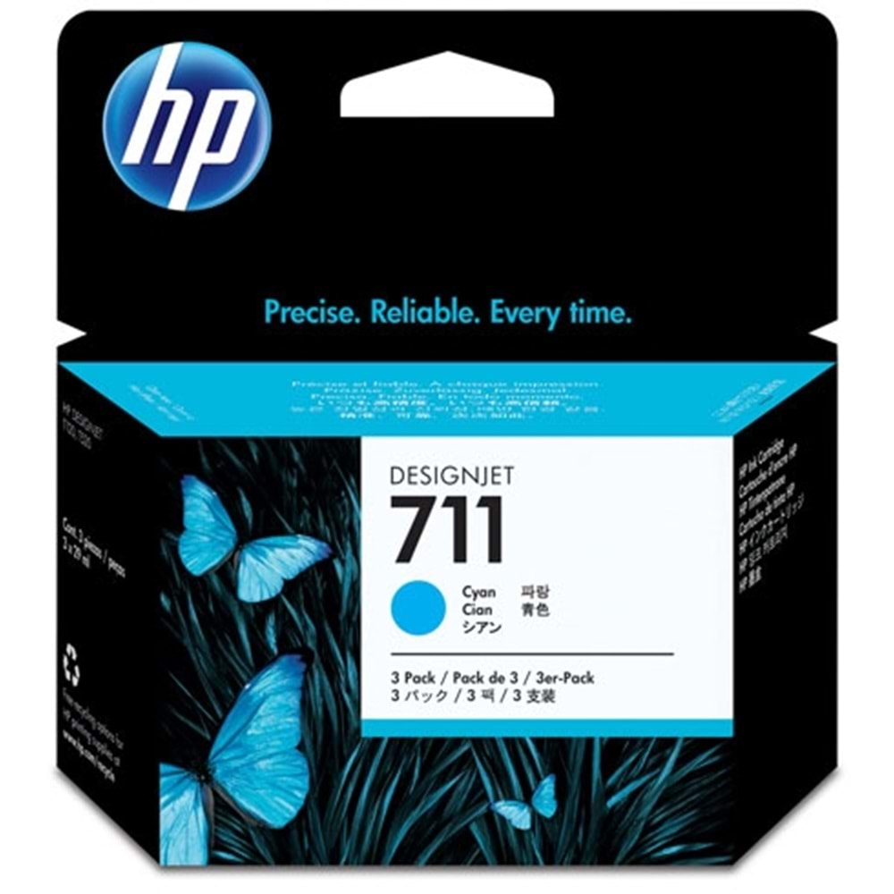 HP CZ134A (711) T120/T520 MAVİ KARTUŞ 3LÜ ORJİNAL 29 ML.