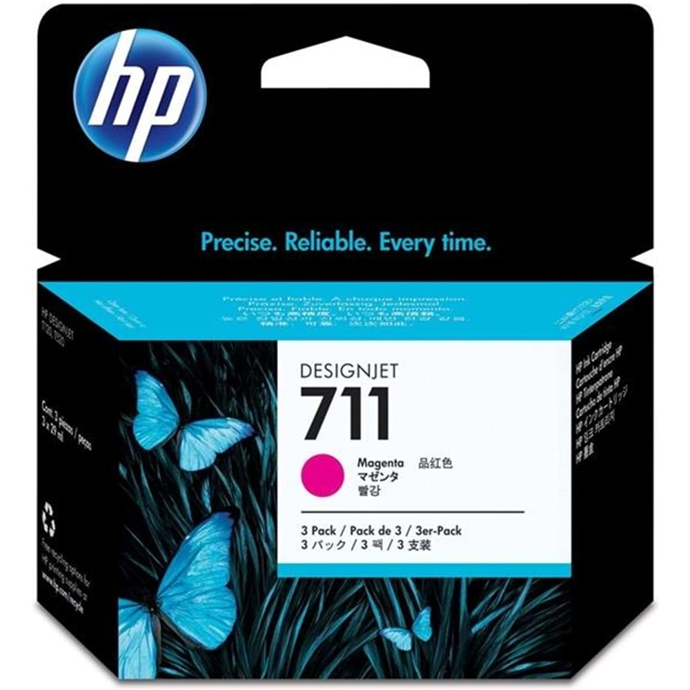 HP CZ135A (711) T120/T520 KIRMIZI KARTUŞ 3LÜ ORJİNAL 29 ML.