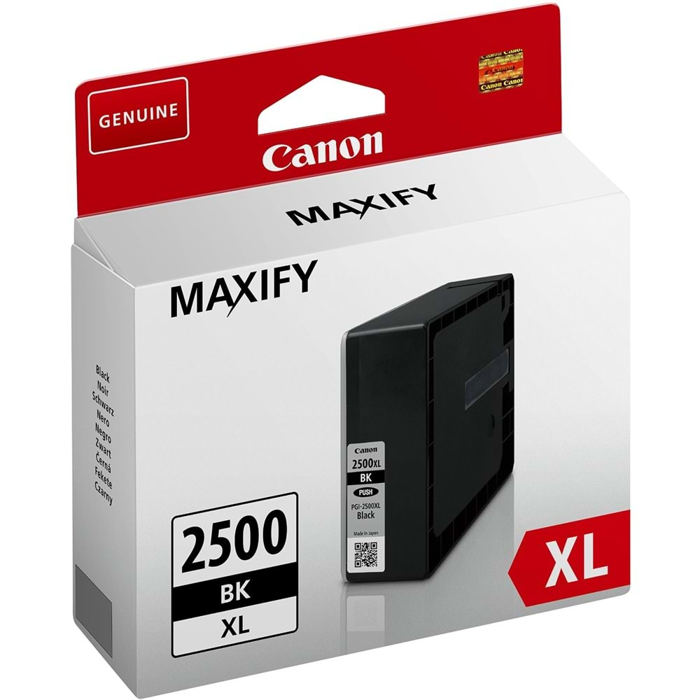 CANON PGI-2500XL BK MAXIFY iB4050/MB5050 SİYAH KARTUŞ ORJİNAL 2.500 SAYFA 9254B001