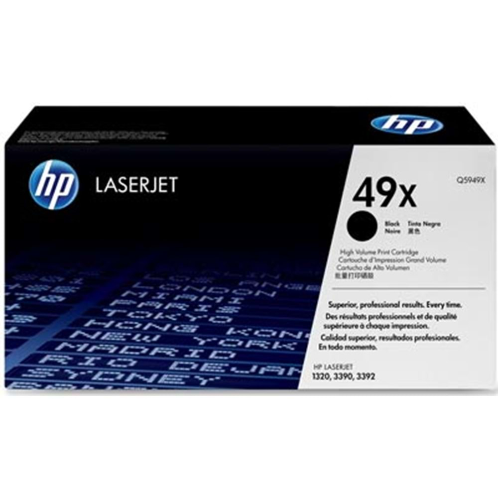 HP Q5949X (49X) 1320/3390/3392 SİYAH TONER ORJİNAL 6.000 SAYFA