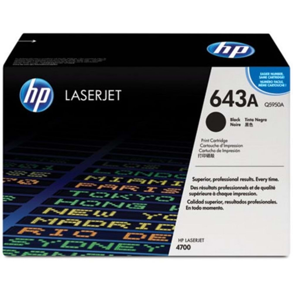 HP Q5950A 643A COLORLASERJET 4700 SİYAH TONER ORJİNAL 11.000 SYF