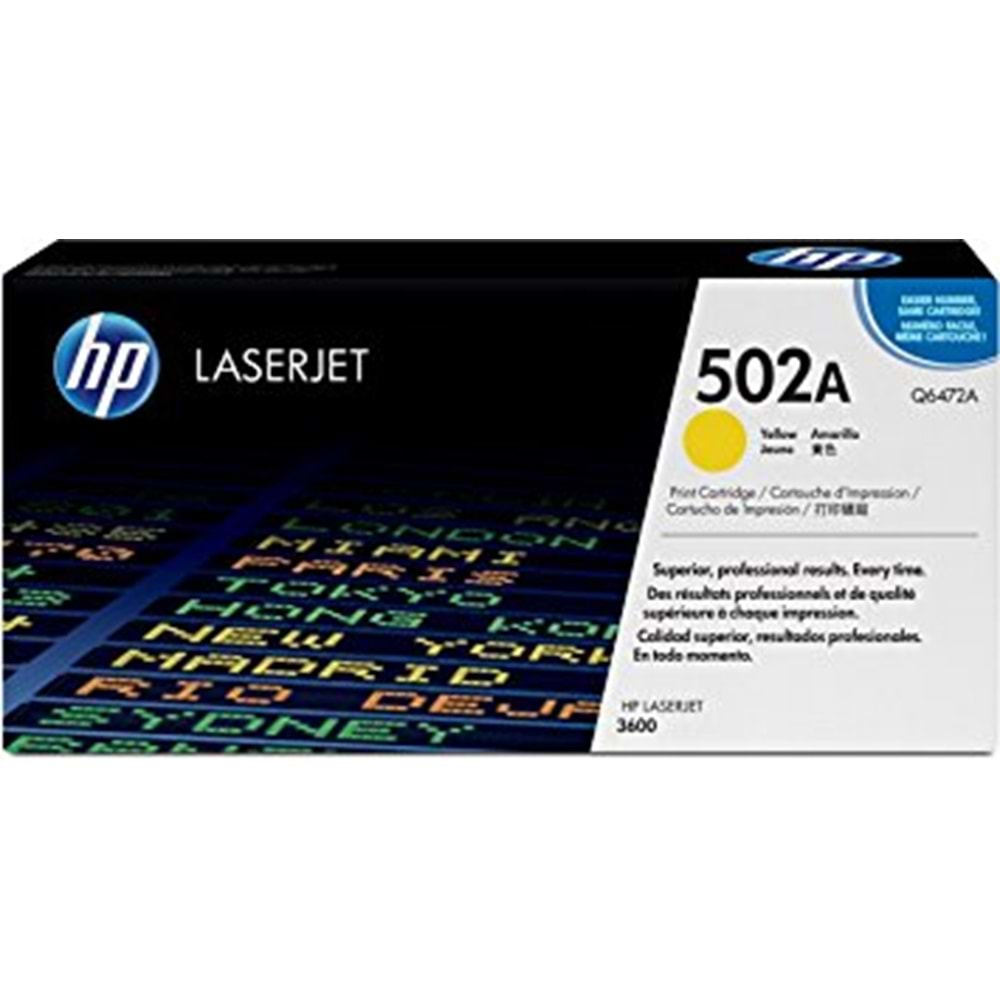 HP Q6472A (502A) 3600/3800 SARI TONER ORJİNAL 4.000 SAYFA