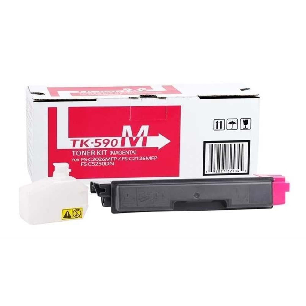 KYOCERA TK-590M FS-C2026/2126/2526/5250 KIRMIZI TONER MUADİL 5.000 SAYFA 1T02KVBNL0