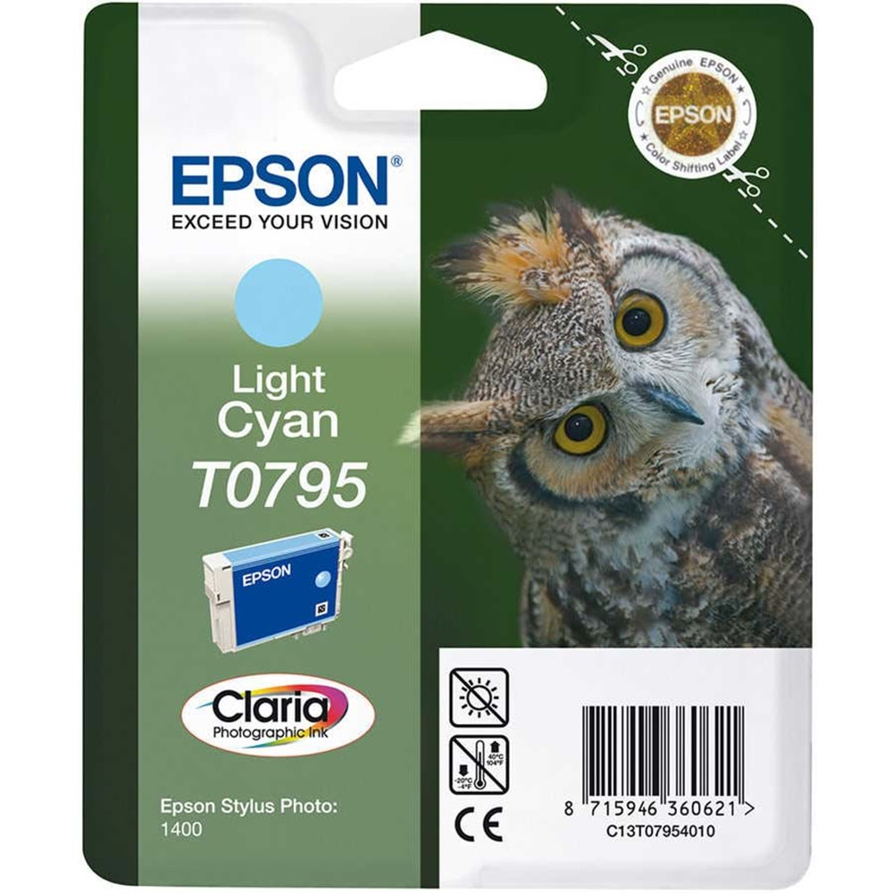 EPSON T079540 STYLS PHOTO P50/PX650/660/700/710/810/1400 AÇIK MAVİ KARTUŞ ORJİNAL