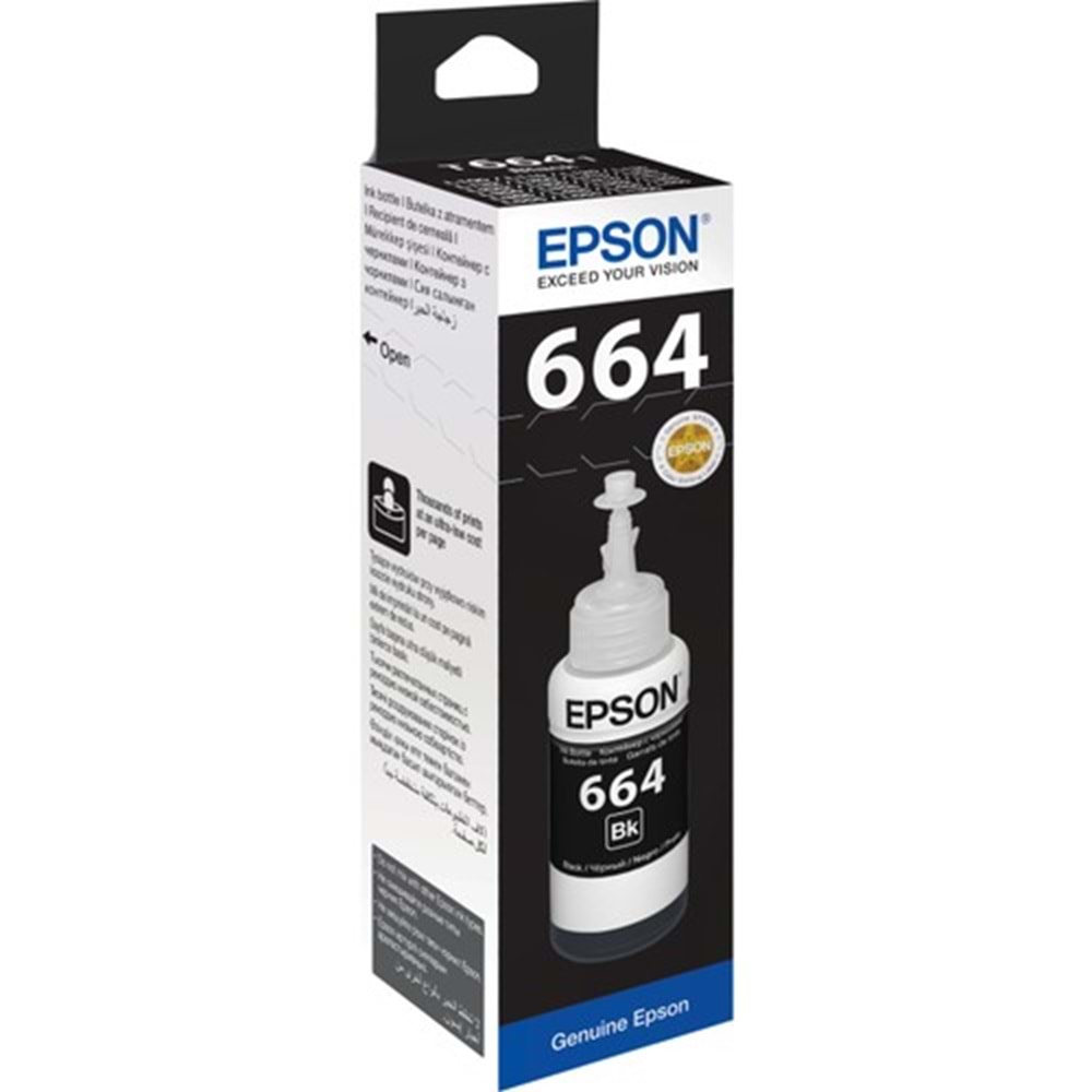 EPSON C13T66414A L100/200/355 SİYAH MÜREKKEP ORJİNAL 70 ML