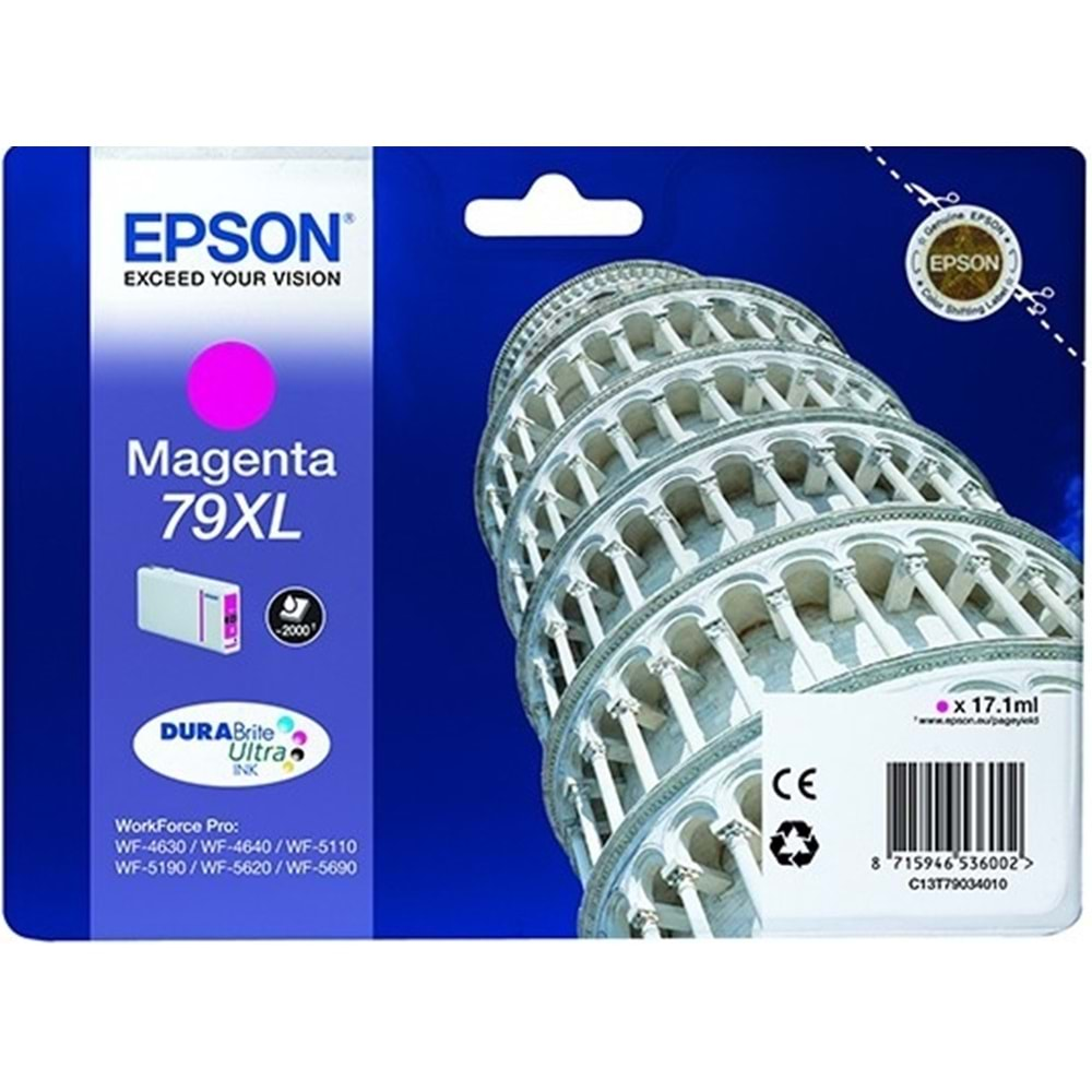 EPSON C13T79034010 (79XL) WP5110/5190 KIRMIZI KARTUŞ ORJ 2000SYF