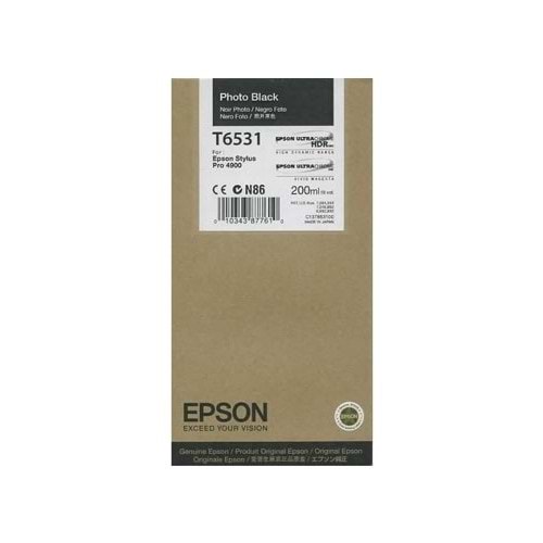 EPSON T6531 STYLUS PRO 4900 SİYAH KARTUŞ ORJİNAL 200 ML.